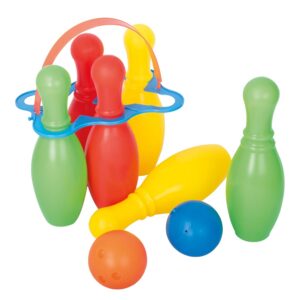 P’TIT Clown - 24537 - Jeu de Quilles pour Enfants - Jeu d’Extérieur - 6 Quilles et 2 Boules - Activité Plein Air - Jardin, Parc, Plage - Plastique