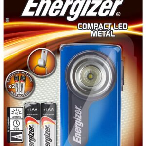 Energizer Lampe Torche Compact LED Metal + 3 Piles LR06/AA - La Torche + 3 Piles ENEFLCOMLED3AA 1 Unité (Lot de 1)