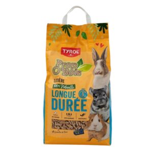 Tyrol PROP'O BOIS, Litière pour Lapin, Granulés de Bois Super Absorbants, 10L