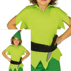 FIESTAS GUIRCA | Costume d'Archer Enfant (7-9 Ans) - T-shirt, Ceinture, Chapeau et Pantalon - Costumes de Contes et Mousquetaires pour Halloween et Carnaval - Idéal pour Enfants - Vert