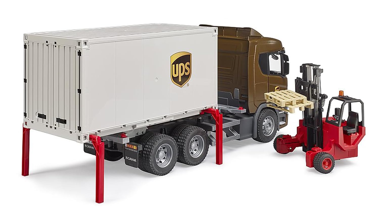 BRUDER Scania Super 560R — Camion logistique UPS avec chariot – Image 3