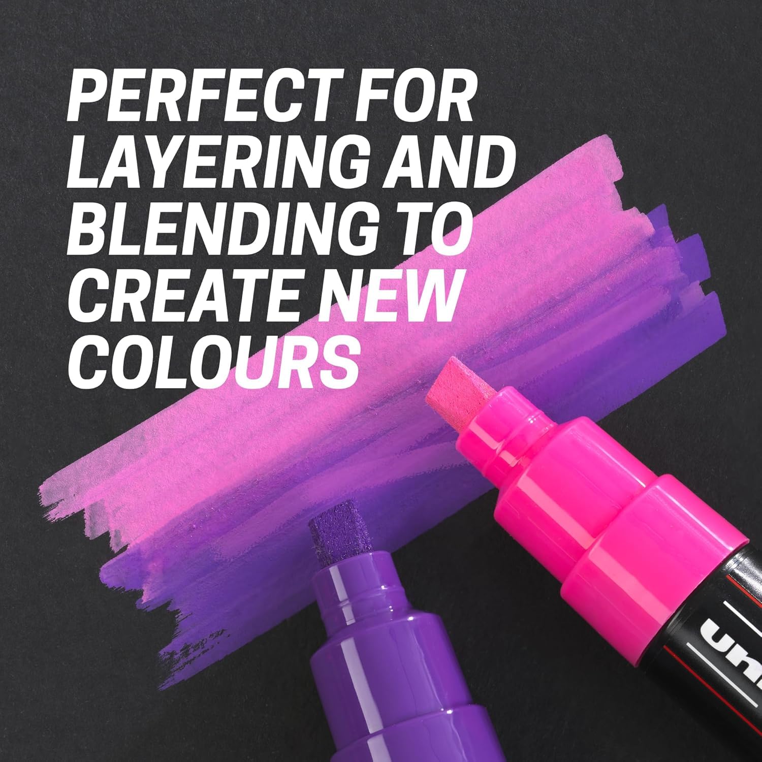 POSCA Lot de 8 stylos (PC-17K, PC-8K, PC-7M, PC-5M, PC-3M, PC-1M, PC-1MR, PCF-350) Blanc – Image 3