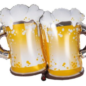 P'TIT CLOWN - Ballon Aluminium Saint Patrick - Trêfle, Bières - Gonflable à l'Air ou Hélium - Décoration Festive Irlande, Fête de la Bière (Bières, 50 cm)