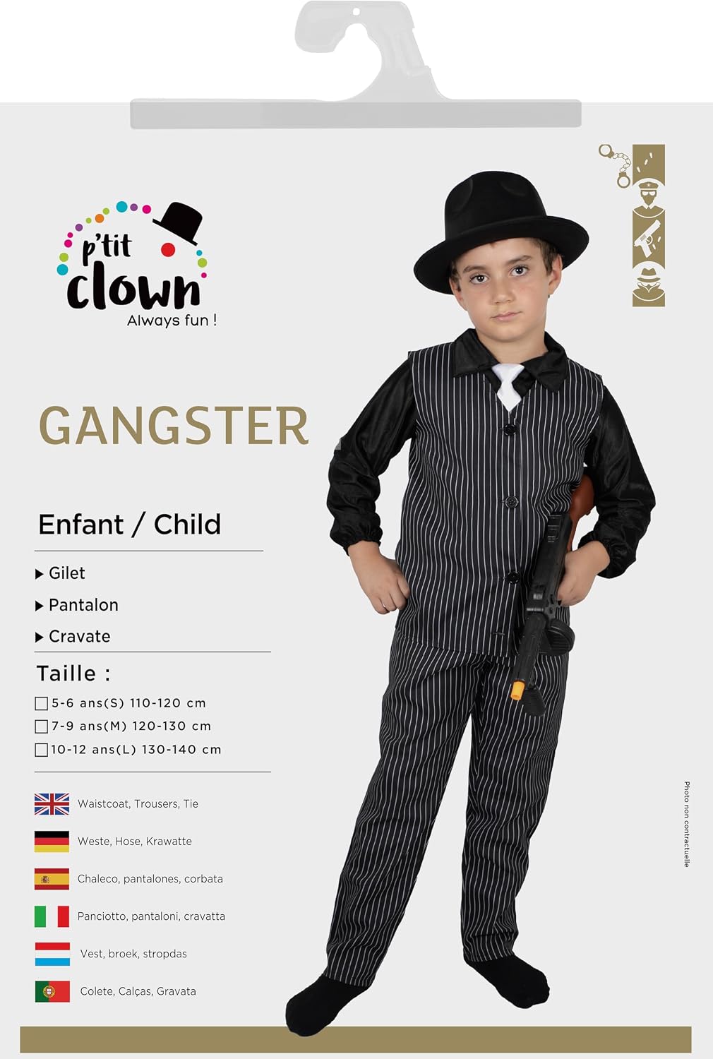 P'TIT CLOWN — Déguisement Enfant Gangster 4/6 ans – Image 5