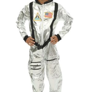 P'TIT CLOWN - Costume Astronaute Enfant - Déguisement Spationaute, Cosmaute - Unisexe - Pour Carnval, Halloween, Cosplay, Fêtes Costumées et Évènements à Thème Espace (Gris, 10-12 ans)