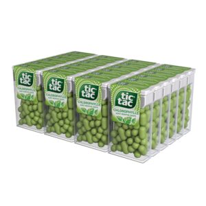 TicTac Chlorophylle Goût Menthe Verte - Bonbons frais sucrés - Format de Poche - 24 boites x 18g