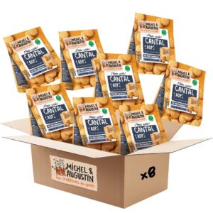 Michel & Augustin – Petits Sablés Salés au Cantal AOP et Noix de Muscade – Biscuits Apéritifs Gourmands – Fabriqués en France – 100g x 8