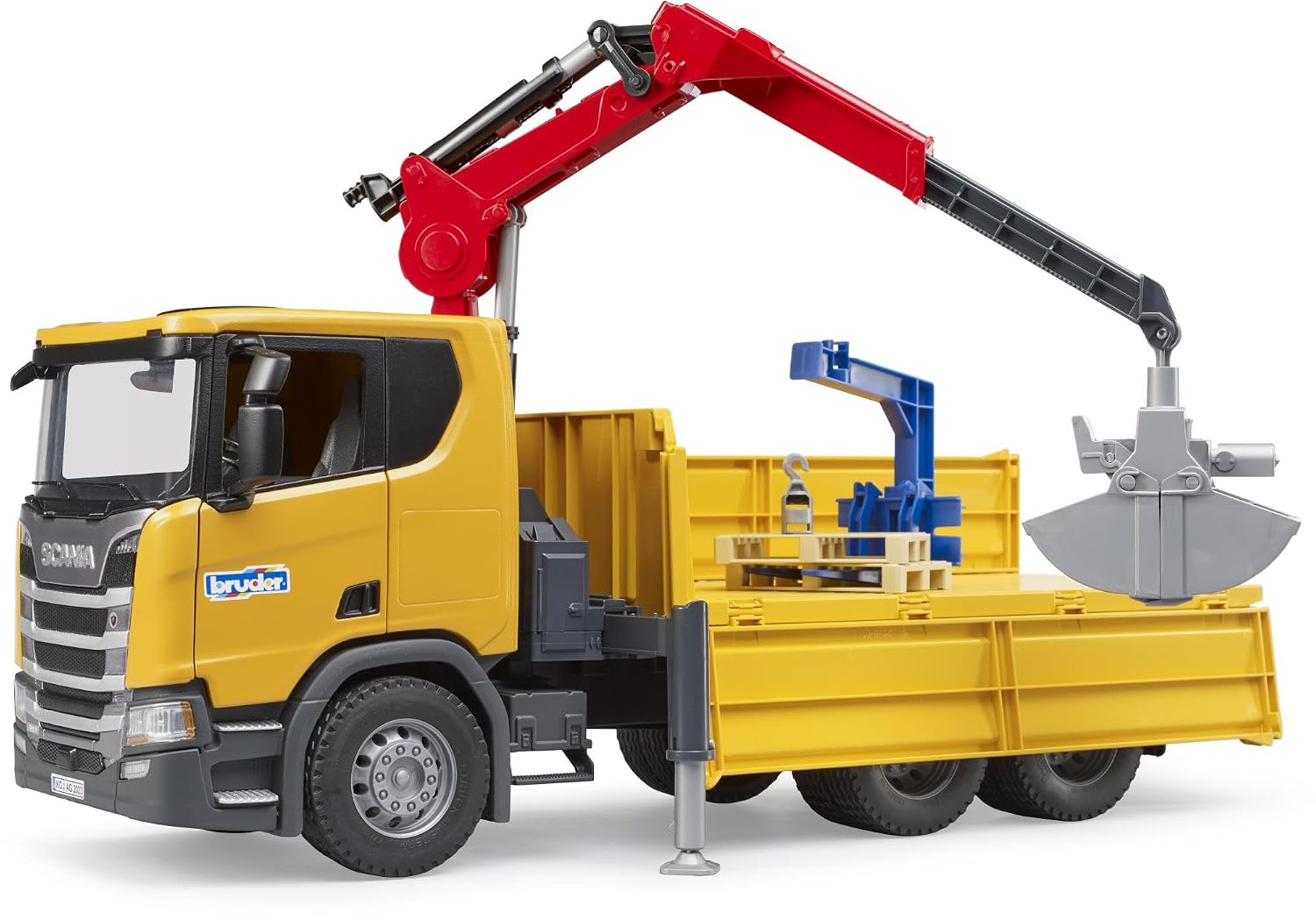 BRUDER Scania — Camion de chantier avec grue et 2 palettes – Image 6