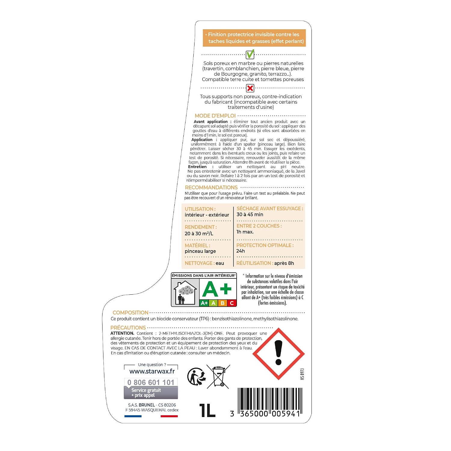STARWAX — Imperméabilisant Invisible Marbre et Pierres 1L – Image 6
