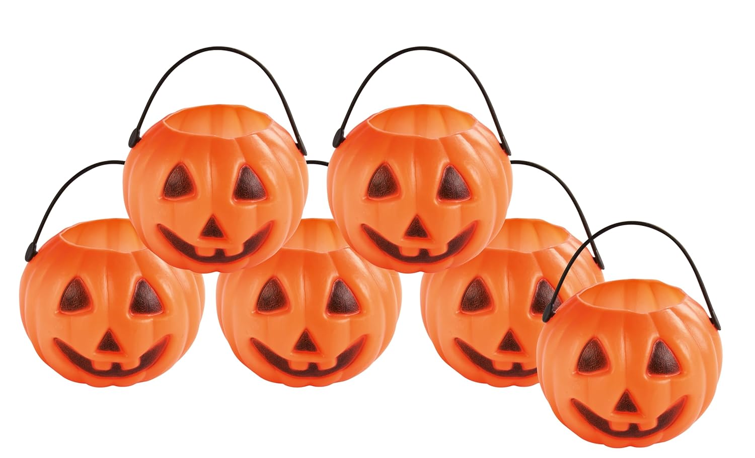 P'tit Clown - Mini Pots - Chaudrons - Parfaits pour Récolte de Bonbons d'Halloween - Lot de 6 (Mini pots de citrouille)