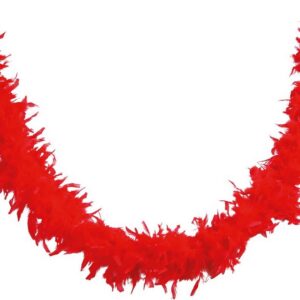 P'tit Clown - 21602 - Boa plumes - Rouge - Longueur 160 cm - Unisexe - Accessoire parfait pour Déguisement, Charleston, Années 20, Flapper, Carnaval, Fête costumée