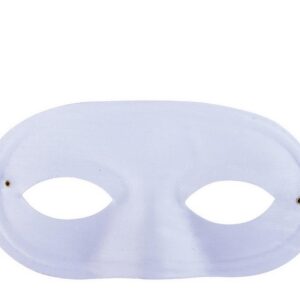P'tit Clown - 11019 - Loup Domino en Tissu - Masque Déguisement Adulte - Idéal pour Compléter Tenue Carnaval, Fêtes de Fin d'Année, Nouvel an, Noël et Fêtes Costumées - Taille Unique - Blanc