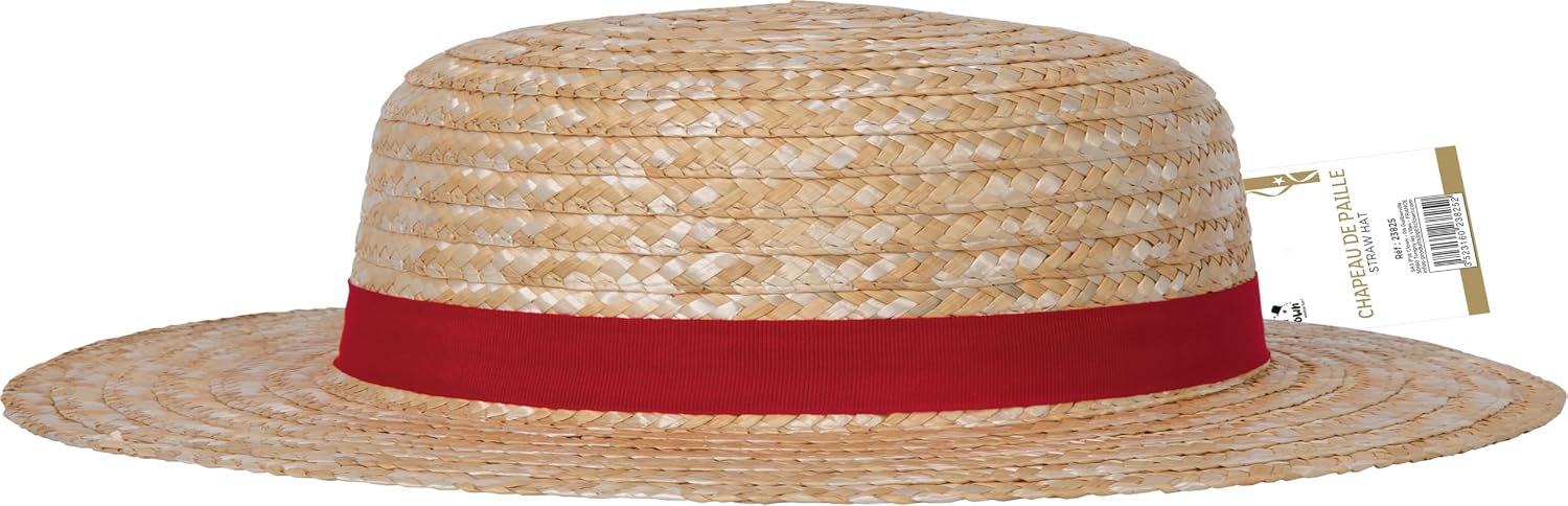 P'TIT CLOWN — Chapeau de paille adulte ruban rouge – Image 6
