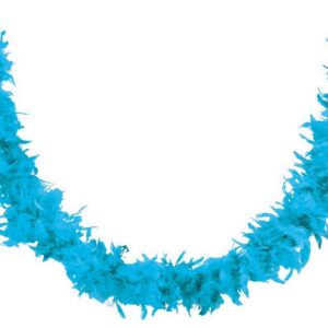 P'tit Clown - 21610 - Boa plumes - Bleu Turquoise - Longueur 160 cm - Unisexe - Accessoire parfait pour Déguisement, Charleston, Années 20, Flapper, Carnaval, Fête costumée