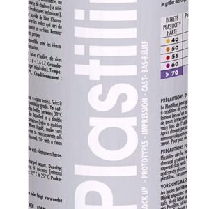Plastiline 1770T - Tube de Plastiline - Pâte à Modeler, Haute Précision - Modeler, Sculpter, Mouler - Dureté 70 (très dur) - 1 kg - Teinte Gris foncé. Fabriqué en France
