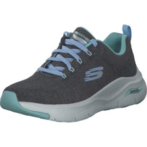 Skechers Baskets 149414 pour Femme, Bordure Bleu Anthracite, 37 EU