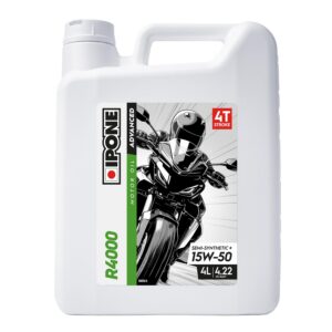 IPONE - Huile Moto 4 Temps 15W50 R4000 RS – Bidon 4L - Semi-Synthétique avec Esters - Résistance Exceptionnelle à l'Usure