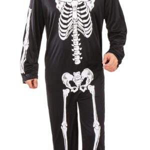 P'TIT CLOWN - Costume Squelette - Combinaison à Capuche - Déguisement Adulte Parfait pour Halloween, Fêtes Costumées et Évènements à Thème - Noir