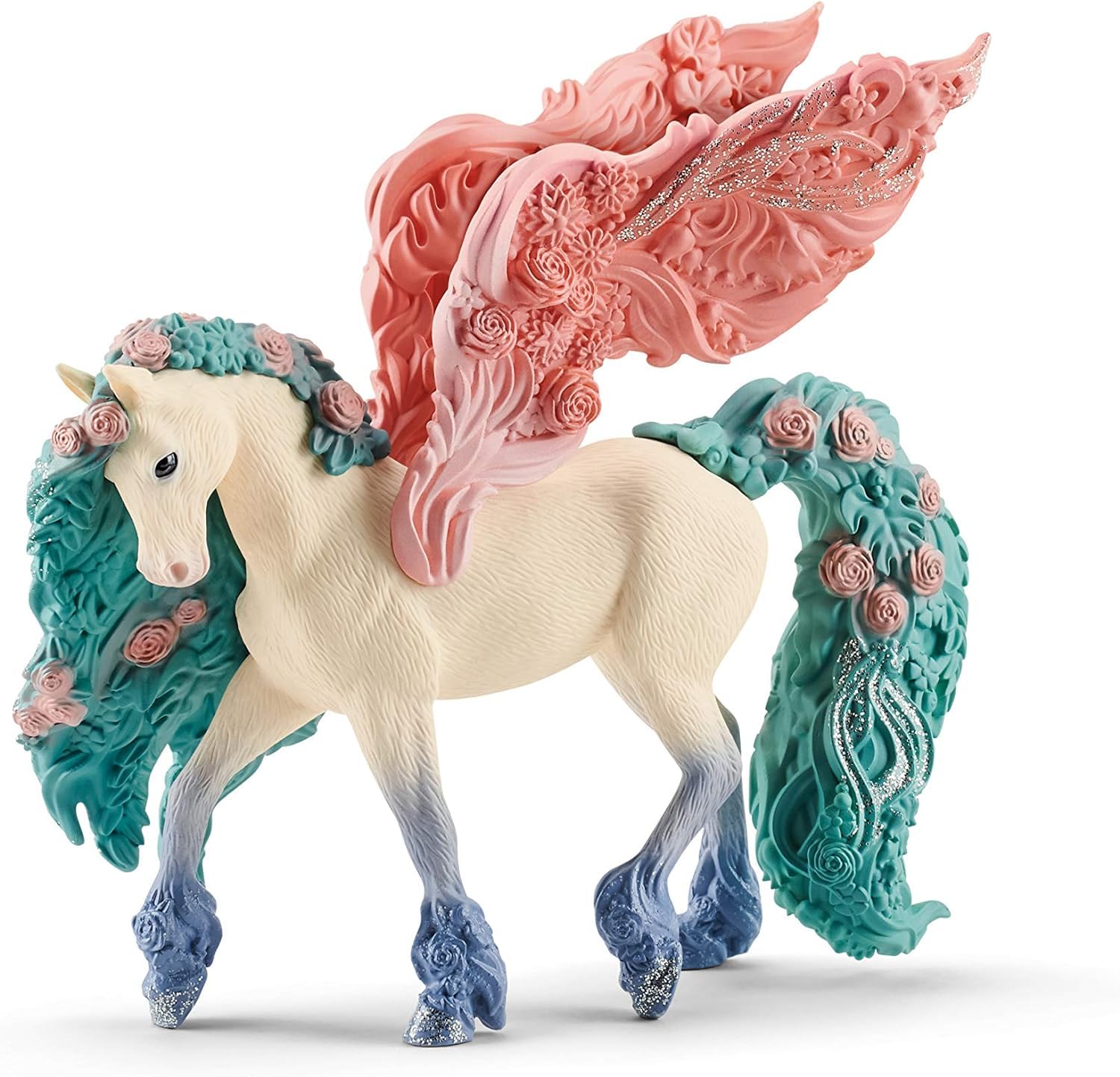 Schleich BAYALA | Pégase Fleuri 70590 | Ailes décorées de Fleurs et de Paillettes | Figurines détaillées à Collectionner | Cadeau pour Filles et garçons | Figurine dès 5 Ans | 14 x 7 x 13 cm