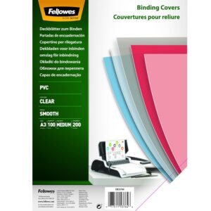 Fellowes 53764 - Pack de Couvertures de reliure 100 PVC A3 200 Microns - Transparent