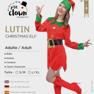 Alternative view of P'TIT CLOWN — Costume de Lutin de Noël pour Femme