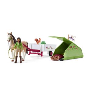 Schleich 42533 Aventures au Camping de Sarah, dès 5 Ans, Horse Club - Coffret, 24.3 x 6.5 x 18.8 cm