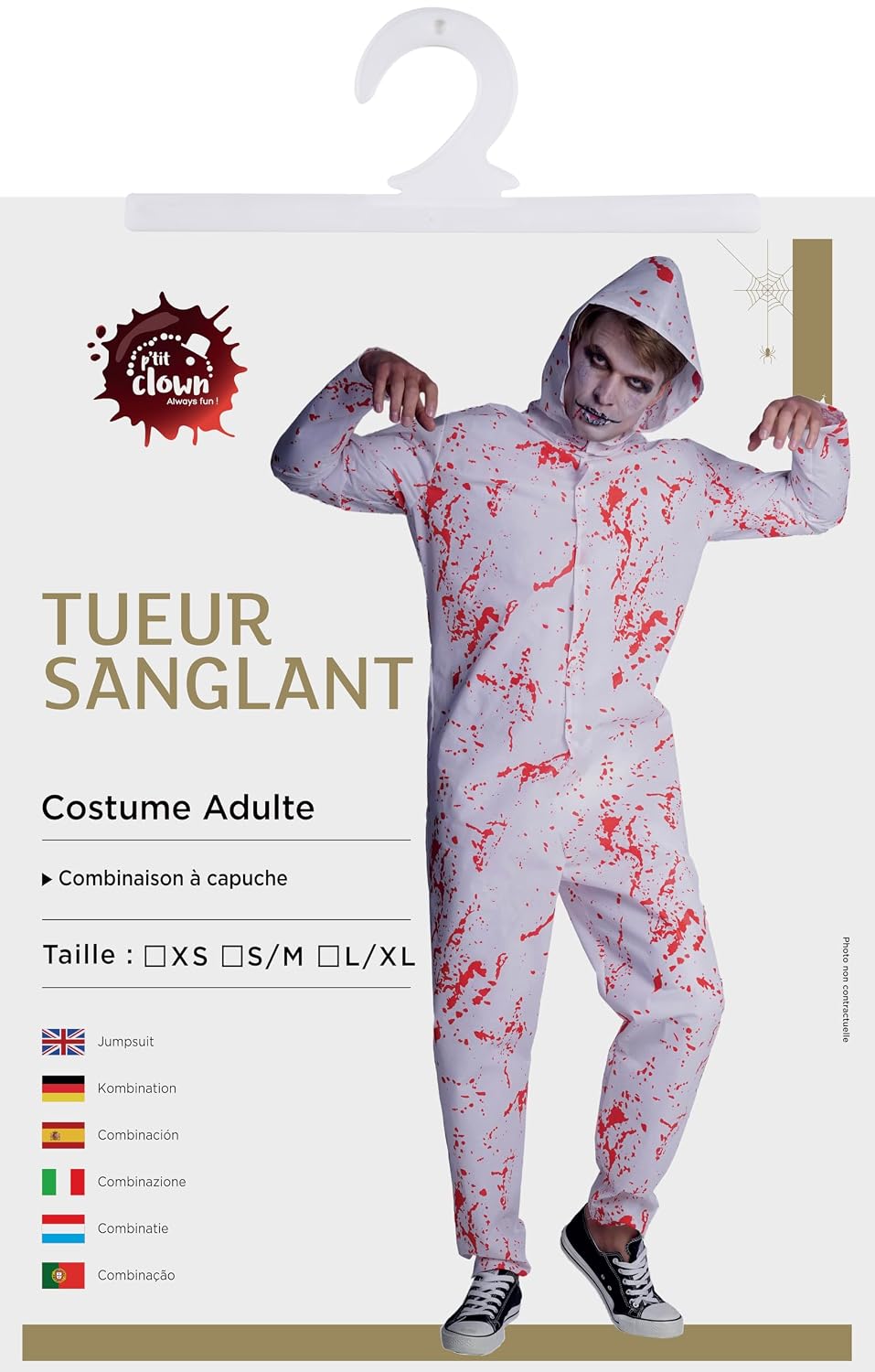 P'TIT CLOWN — Costume Tueur Sanglant Adulte – Image 2