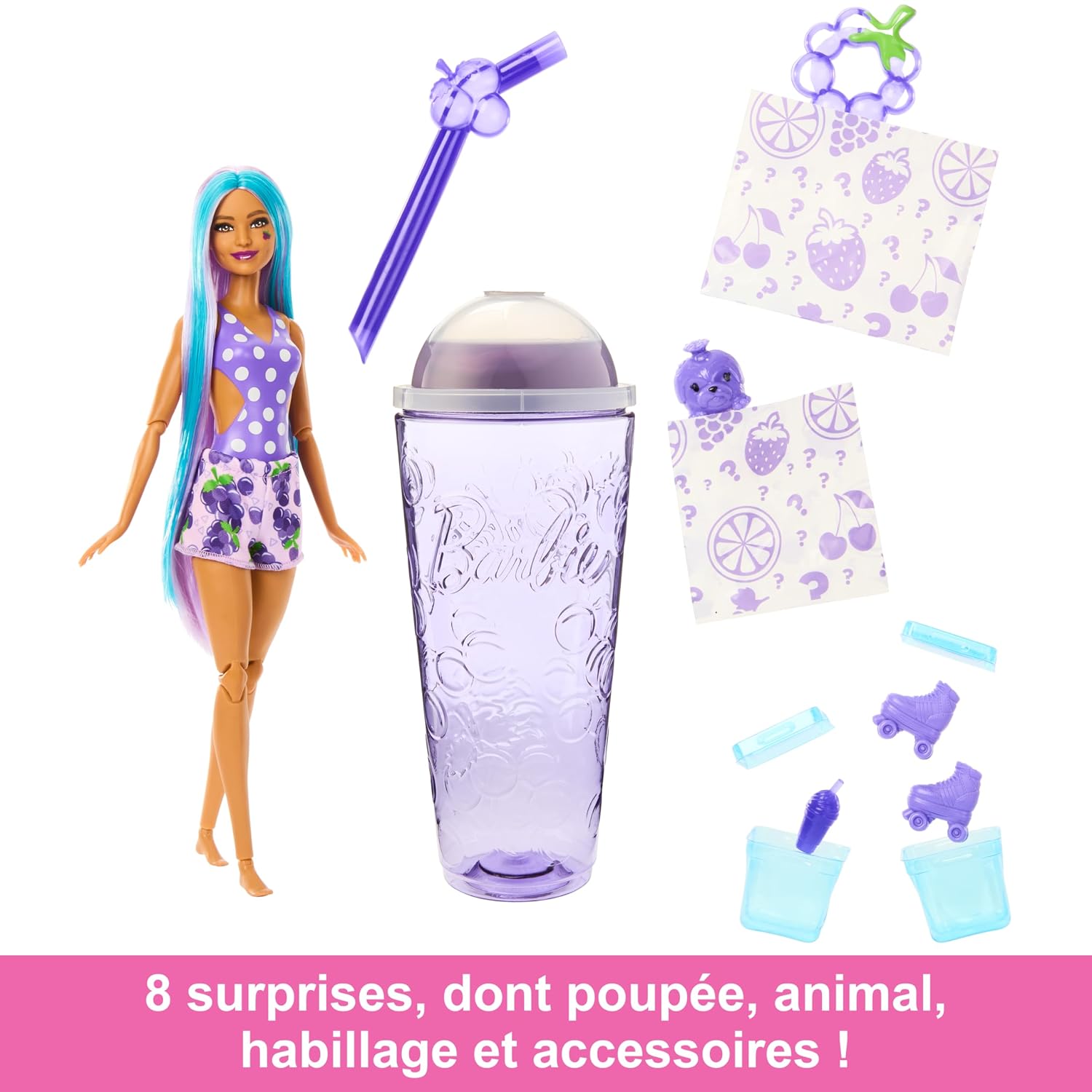 BARBIE Pop Reveal Fruit — Poupée Parfumée Raisin Pétillant – Image 2