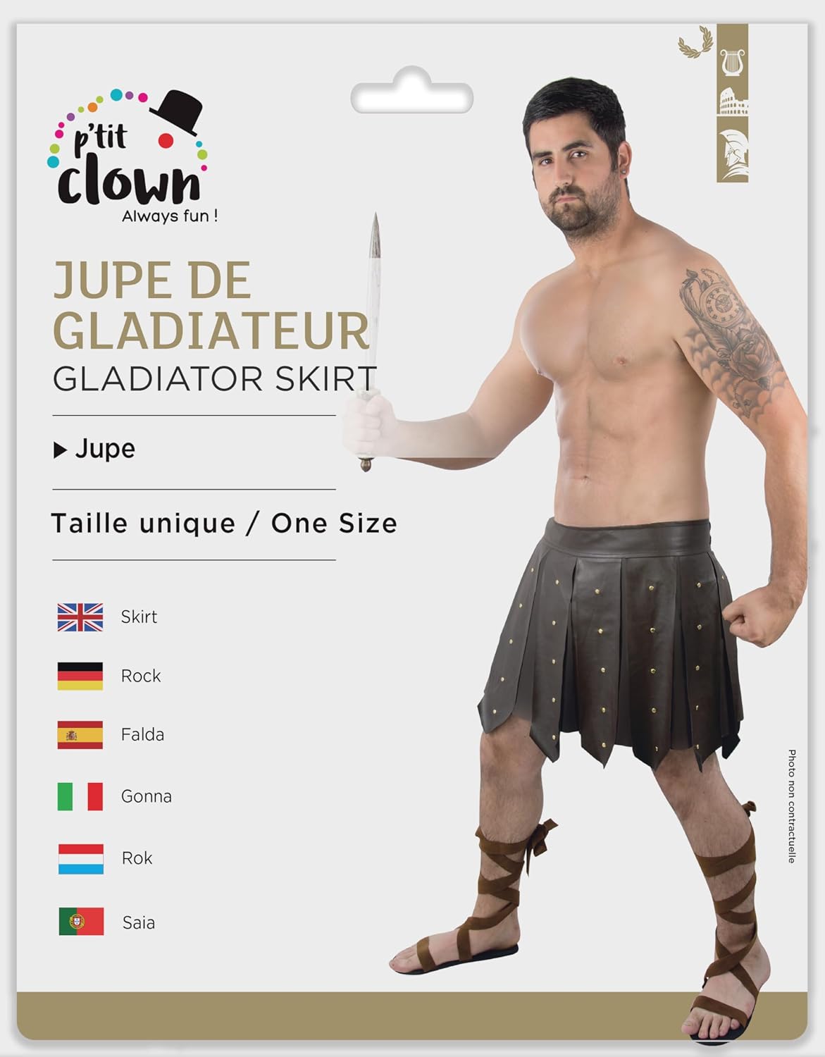 P'TIT CLOWN — Jupe de Gladiateur Taille Unique – Image 2