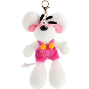 DIDDL — Porte-clés peluche en salopette rose 15 cm