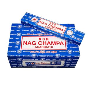 Pamai Pai® Lot de 180 g d'encens Nag Champa Bleu Agarbathi 12 x 15 g