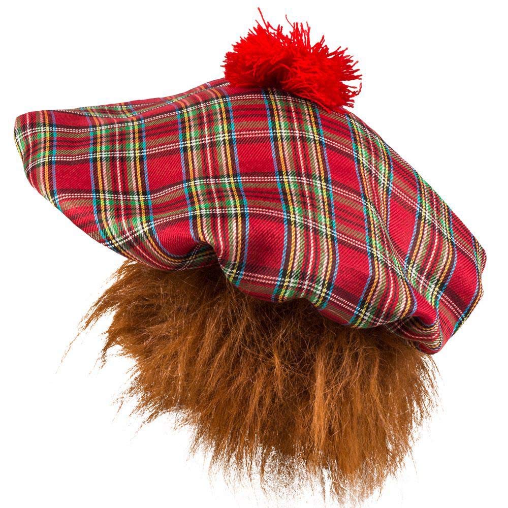 BOLAND Mister Tartan — Béret écossais à carreaux avec cheveux – Image 2