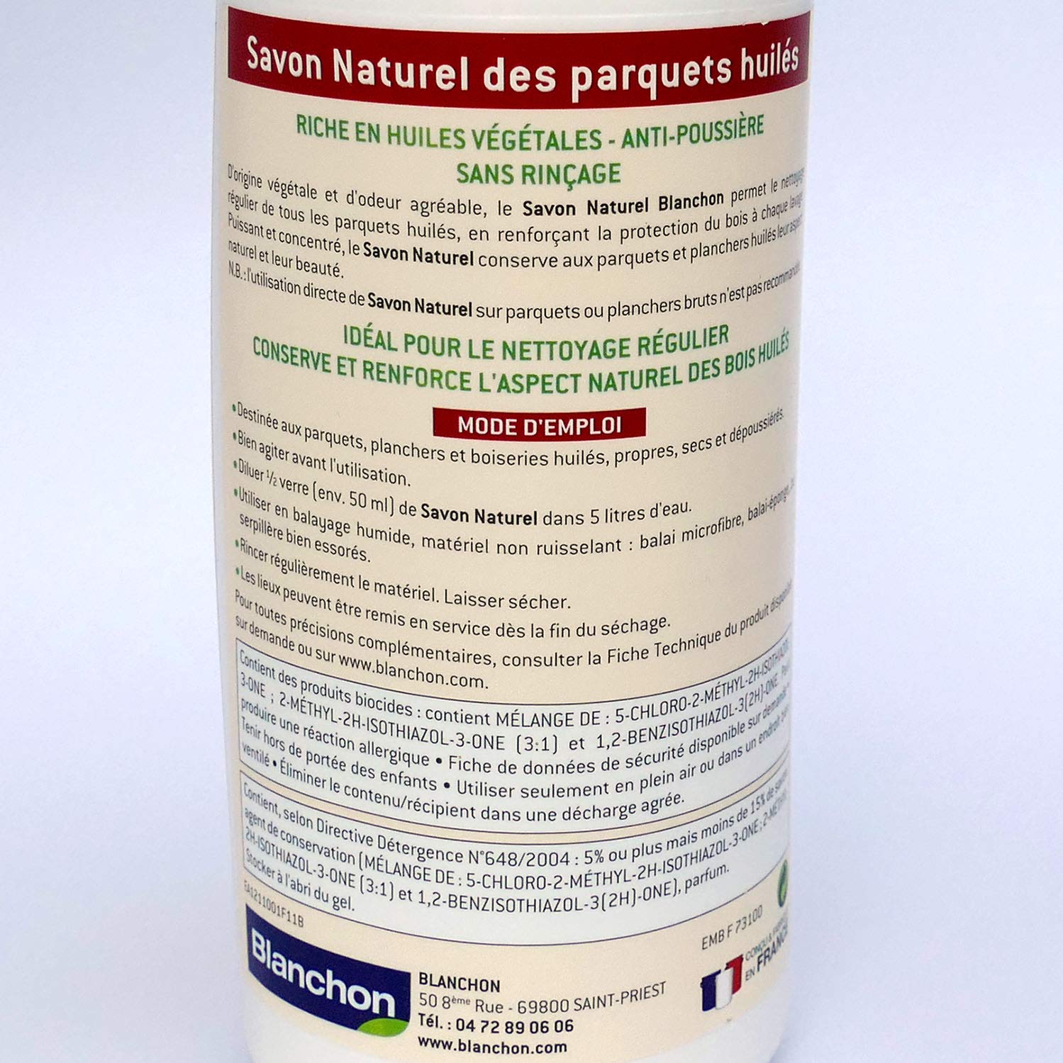B624 — Savon naturel pour parquet 1l blanc – Image 3