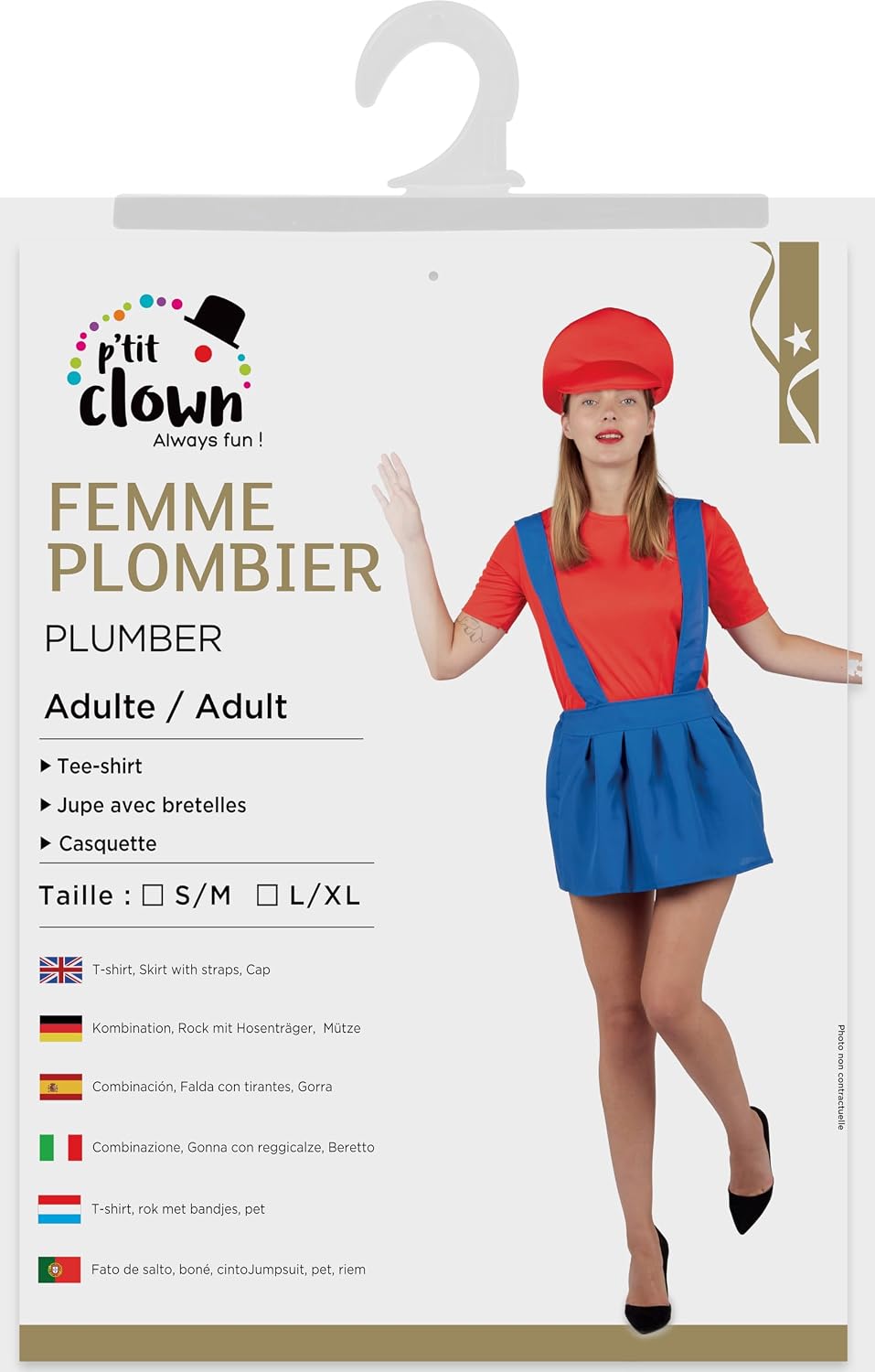 P’TIT CLOWN — Déguisement Plombier Femme Taille L/XL – Image 4