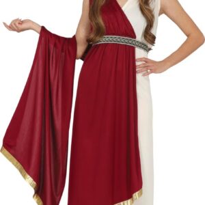 FIESTAS GUIRCA | Costume de Romaine Enfant (3-4 ans) - Tunique, Cape et Ceinture - Costumes de Romains et Grecs pour Halloween, Carnaval et Fêtes Déguisées - Idéal pour Filles - Grenat et Beige