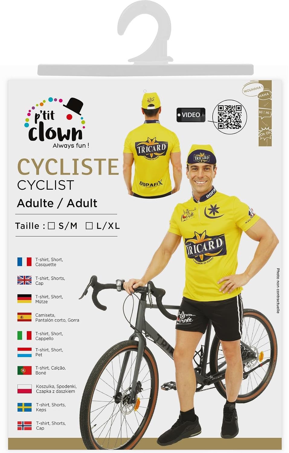 P'TIT CLOWN — Déguisement Cycliste Adulte L-XL – Image 5