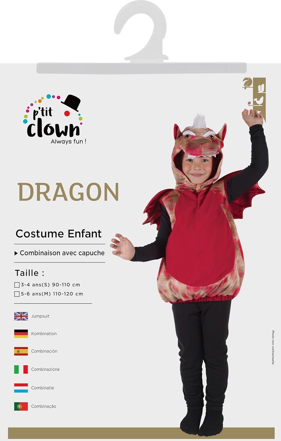 P'TIT CLOWN — Déguisement Animal Enfant Dragon 5-6 ans – Image 4