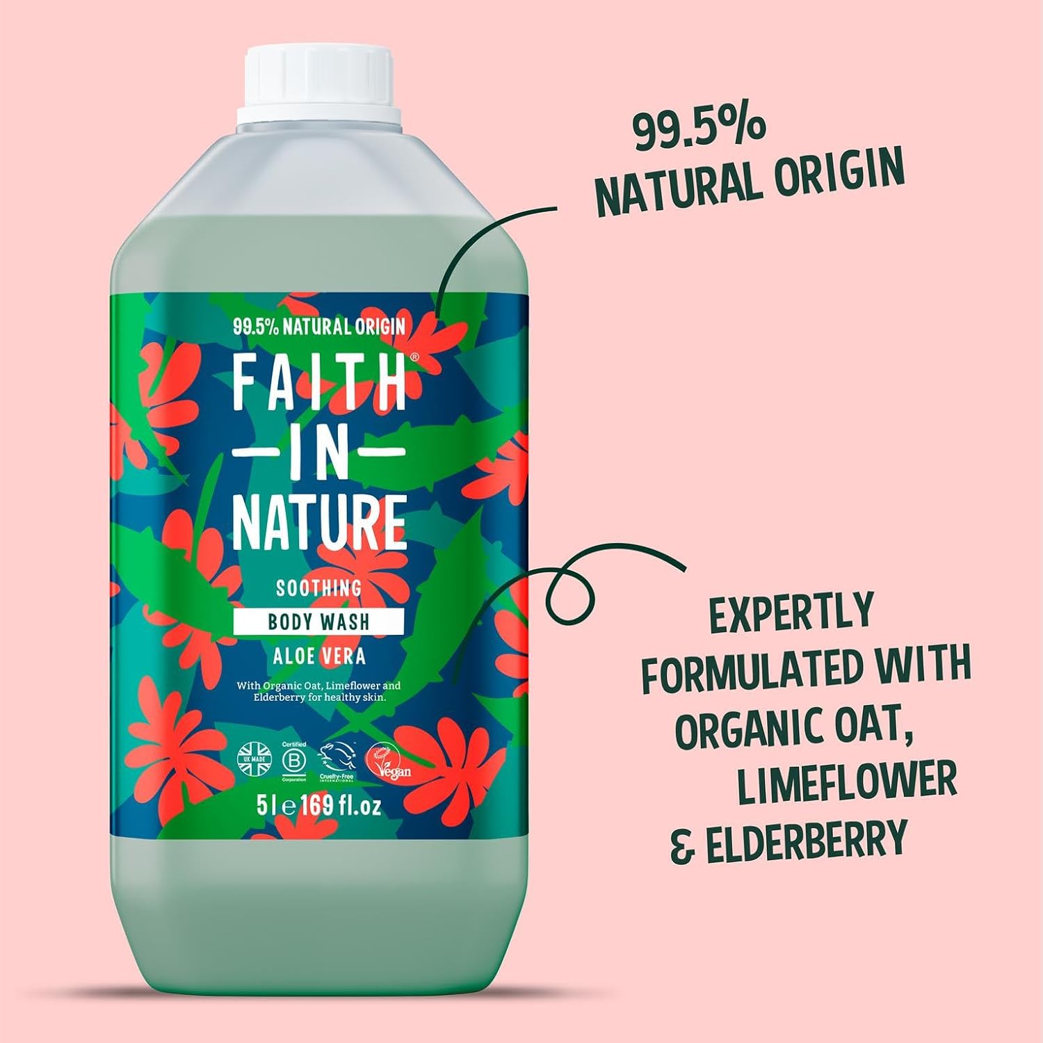 FAITH IN NATURE — Gel Douche et Bain Aloe Vera Recharge 5L – Image 4