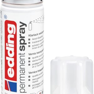 edding 5200 vernis clair permanent en spray - transparent et mat - 200 ml - vernis acrylique fini mat - pour fixer et protéger la peinture - vernis en aérosol