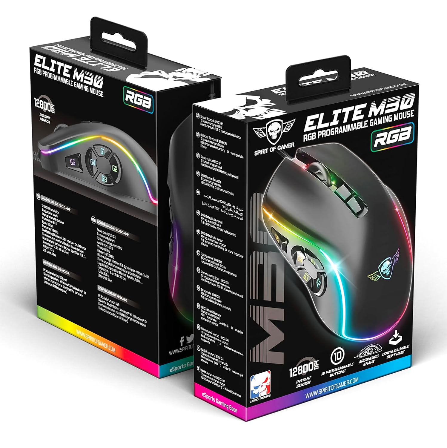 SPIRIT OF GAMER Elite M30 — Souris Gamer Filaire 12800 DPI – Image 7