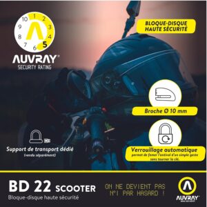 Alternative view of AUVRAY BD210 — Bloque-Disque Moto Ø10 mm avec Sacoche