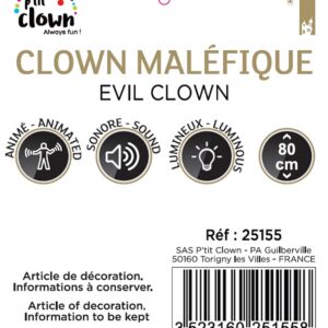Alternative view of P'TIT CLOWN — Automate Halloween animé sonore et lumineux 80 cm