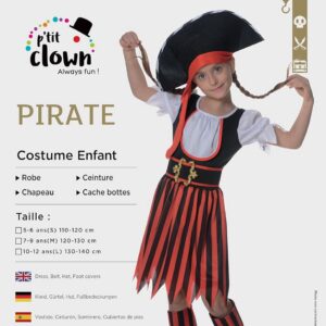 Alternative view of P'TIT CLOWN — Costume de pirate fille 5/6 ans