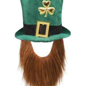 Boland 44907 - Chapeau Leprechaun, lutin vert, avec barbe, casquette, couvre-chef, Irlande, St. Patrick, porte-bonheur, carnaval, fête à thème
