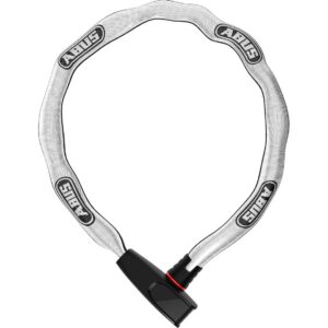 ABUS Antivol à chaîne Catena 6806K - Antivol vélo léger en acier trempé avec gaine textile à la mode - Chaîne carrée avec niveau de sécurité 6