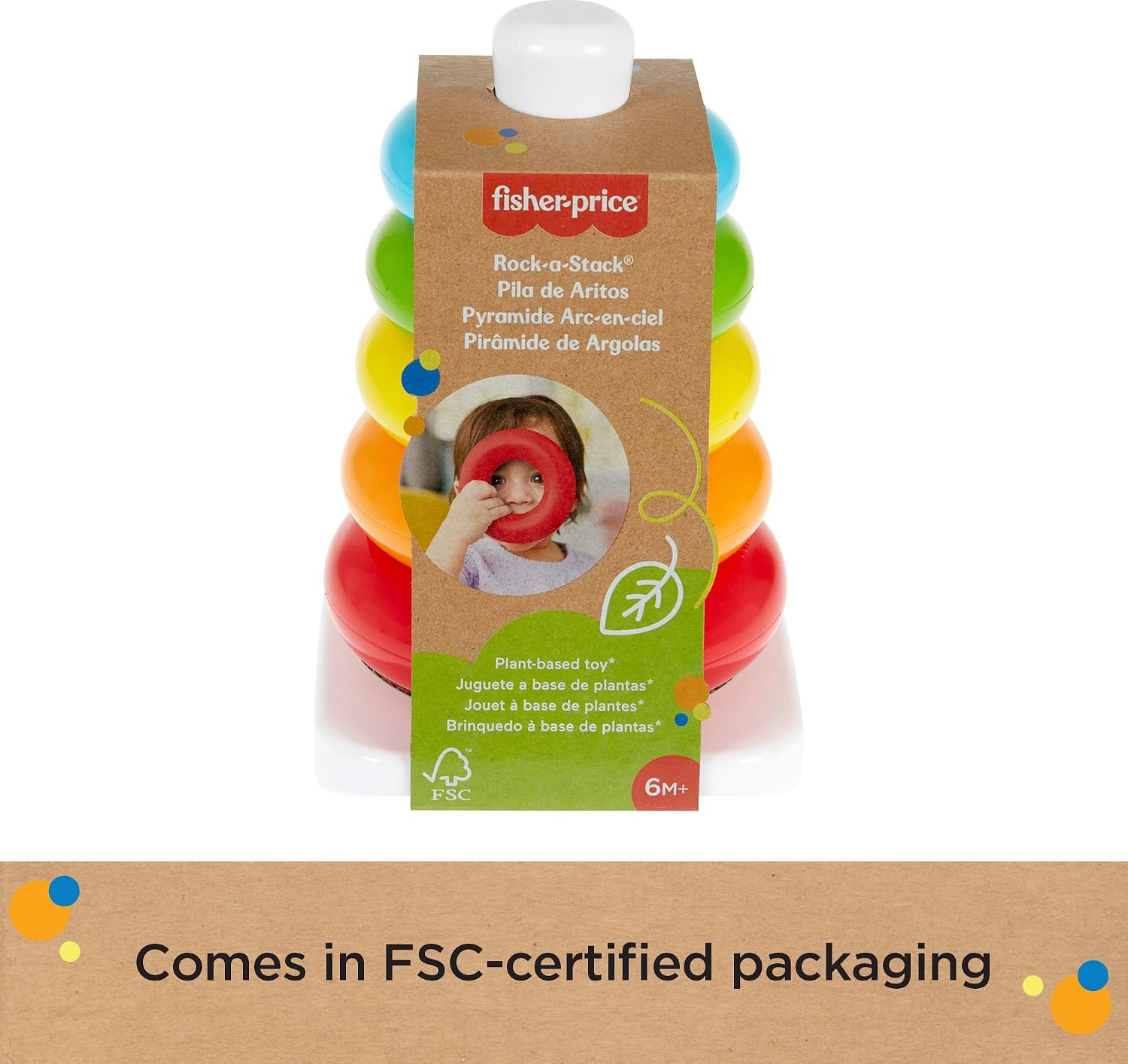 FISHER-PRICE Eco Rock-A-Stack — Jouet à empiler 5 anneaux – Image 7