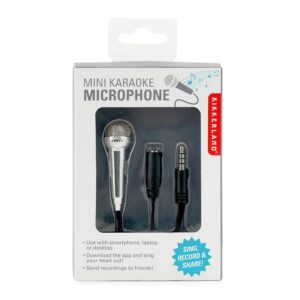 Kikkerland US133-EU Mini Microphone Karaoké Noir