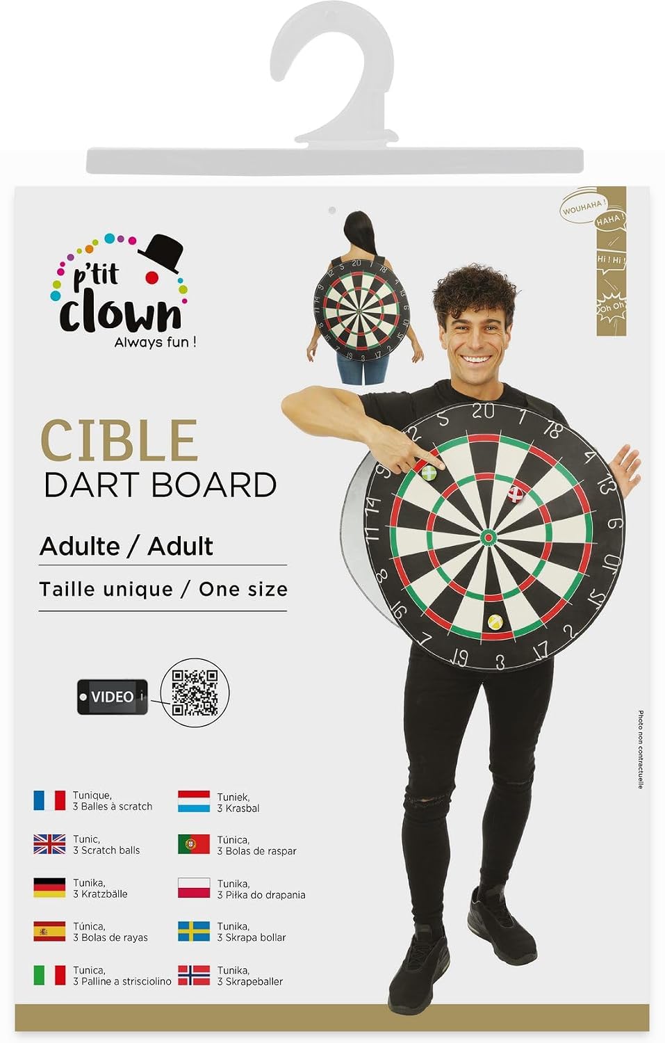 P'TIT CLOWN — Costume cible adulte taille unique – Image 6