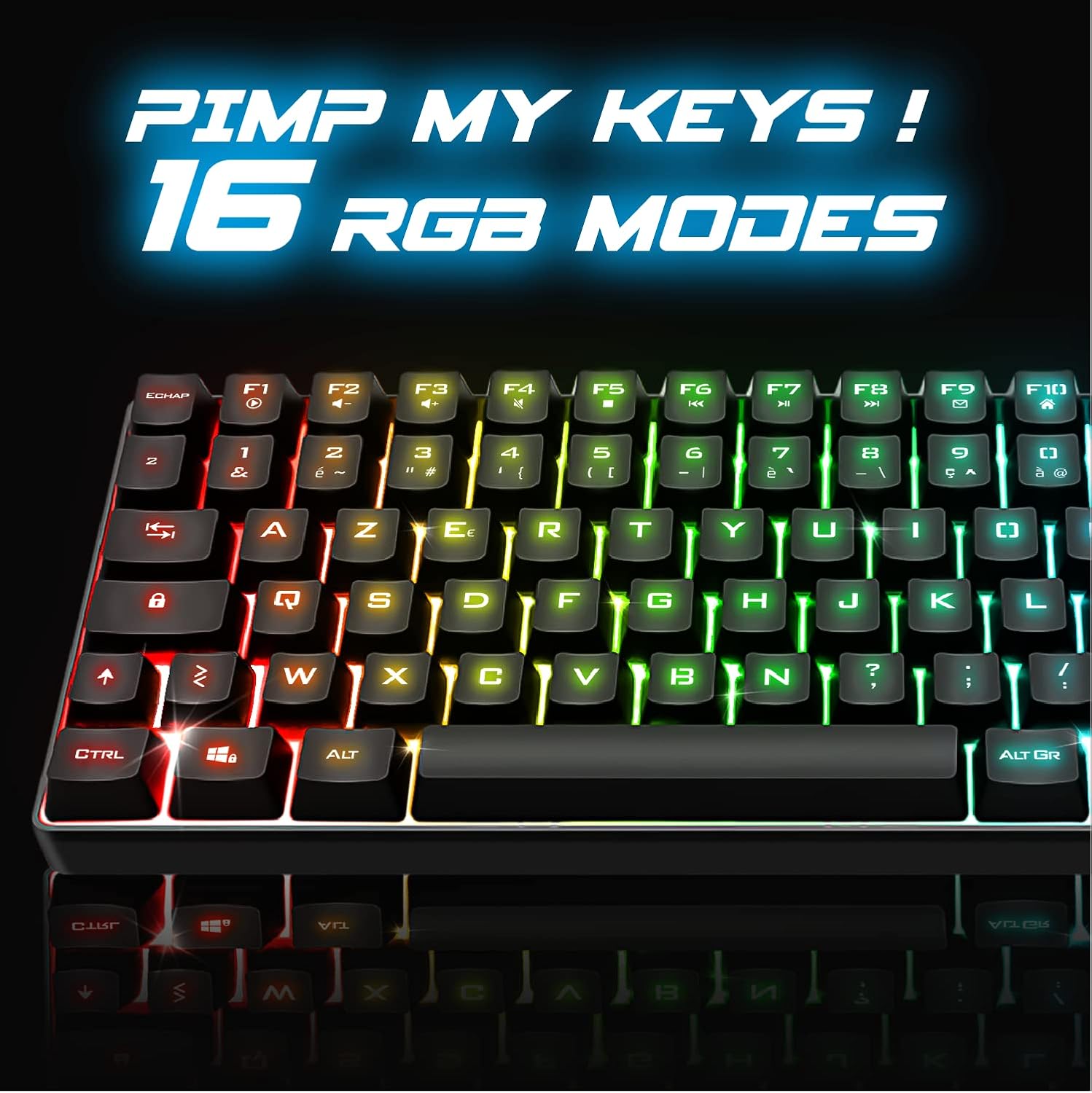SPIRIT OF GAMER — Clavier gamer sans fil TKL AZERTY RGB – Image 4