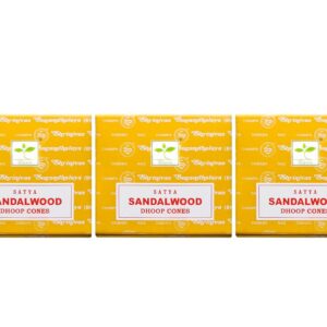Grenadine Boutique - SATYA Encens Cônes - Lot de 3 Boîtes de 12 cônes Bois de Santal Sandalwood